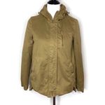 ZARA  Green Outwear Puffer Hooded Jacket Size XS Distressed Pockets Full Zip‎ Photo 5