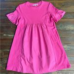 English Factory Mixed Media Ruffled Short Sleeve Mini Dress ~ Size Small 💛🍄 Photo 6