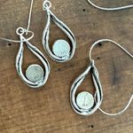 Artisan 4pc  Blue Opal 925 Sterling Silver Hook Earrings Liquid Silver Chain Pend Photo 5