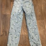 Wild Fable 90’s Relaxed Straight Jeans Light Blue Floral Print Y2K Aesthetic - 0 Photo 4