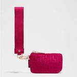 Lululemon Dual Pouch Wristlet L Monogram Velvet in Berry Rumble Photo 2