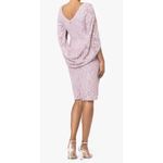 Betsy and Adam  Women Size 18W Dress Drape Back Cocktail Modest  Lace Pink Photo 1