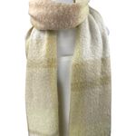 Anthropologie  Women's Yellow Plaid Knit Fringe Hem Shawl Wrap Scarf One Size Photo 1