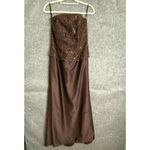 Scott McClintock Brown Sequin Gown 2 Piece Jacket Dress Set S 14 NWT Fall Formal Photo 2