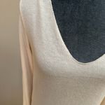 Free For Humanity Womens Fine Knit Sweater Cream Silver Tunic Viscose Italy OS Size undefined Photo 1