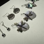 Dangle Drop Pierced Earrings Lot Of 4 Silver Tone Dragonfly Hummingbird Etc Photo 10