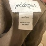 Peck & Peck Linen Open Front Jacket Cardigan Brown Embroidered Size L Photo 6