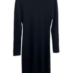 Garnet Hill Merino Wool Turtleneck Dress Knee Length Black Womens Size Small Photo 0