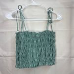 Urban Outfitters Out From Under  women's blue green satin tie elastic cropped top Photo 5