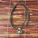 Chico's Necklace Five Strand Brown Mosaic Pendant Photo 3