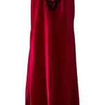 Vanity Fair Vintage Nightgown black Lace and Shiny red Satin USA Slip Gown large Photo 1