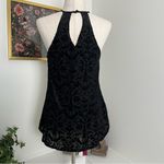 Francesca’s Black Floral Velvet Burnout High Low Keyhole Back Goth Whimsigoth Size M Photo 2