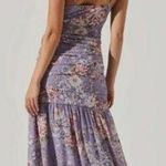 ASTR NEW Free People The Label Kiana Purple Floral Ruched Midi Dress Size Small Photo 1