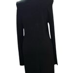 Karen Kane Karen Lane Black Semi Matte Gold Sequin Long Sleeve Bodycon Dress Size Large Photo 2