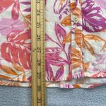 Terra & Sky Button Linen Blend Short Sleeve Shirt Womens 2X (20W-22W) Tropical Photo 7