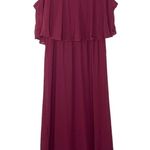 Show Me Your Mumu Caitlin Ruffle Maxi Dress Burgundy  Medium Photo 0