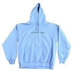 Topshop 'Peace Out' Hoodie in Blue, Size 12 Photo 0