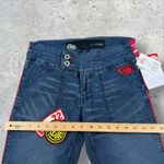 Vtg Y2K Ecko Red Deadstock Low Rise Split Flare‎ Jeans Embroidered Patch Sz 3 Blue Photo 8