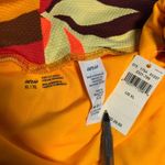 Aerie Bikini Bottom High Cut Cheeky Textured Leaf Print Yellow Orange Brown XL Photo 2