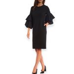 IC COLLECTION Red Scuba Knit Ruffled Balloon Sleeve Red Sheath Dress Size XS NEW Photo 11