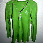 Victoria's Secret  PINK Lime Green Y2K Style Long Sleeve Size Medium‎ Photo 0