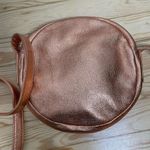 Baggu  Anthropologie Delphine Leather Circle Bag Crossbody‎ Purse Rose Gold Photo 9