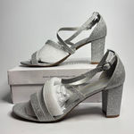 Dream Paris DREAM PAIRS Madison Ankle Strap Low Chunky Black Heel Sandal in Silver/Glitter Photo 0