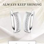 Boutique NEW Luxury White Ceramic Diamond Hoop Earrings‎ Photo 6
