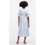 Madewell NWT Cassie Button-Front Midi Dress Linen Powder Blue Photo 4