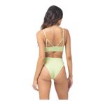 l*space L  Court Bitsy Cut Mojito Green Ribbed Bikini Bottom Women's Small NWT Photo 11