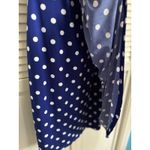 Connected Apparel Connected Blue/White Polka Dot Midi Dress Size 14 Straps Gathered Wrap Skirt Photo 4