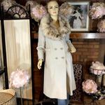 VINTAGE CIRCA 1970'S SABRINA GRAY WOOL W/FOX FUR COLLAR COAT (S) Photo 1