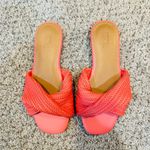 Nordstrom New🎀 Coral Raffia Knot Slide Sandals ☀️  Rack Women’s Size 6.5 Photo 3