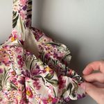 Lane Bryant Top Pink + Ivory Floral Cold Shoulder Blouse Lined Chiffon Photo 7