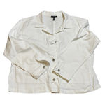 Eileen Fisher Organic Cotton Denim Classic Jean Jacket White Chore Coat Trucker Photo 0