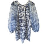 STAUD Garden Balloon Sleeve Shift Dress In China Blue Toile Photo 12