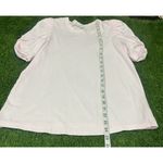 ALC Frank A.L.C. Women's Kati Crewneck Puff Sleeves Cotton Blouse Light Pink Size Small Photo 2