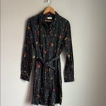 UNTUCKit Ellery Button Up Shirt Long Sleeve Floral Dress 12 Black Photo 1