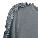 Love moschino  Black Ruffled Heart Logo 3/4 Sleeve Crewneck Crop Top Size 8 Photo 3