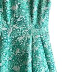 Yoana Baraschi  Fit‎ & Flare Jacquard Cocktail Dress in Green Florals, Size 2 Photo 4