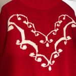 Worthington Women's VTG  Red and White/Cream High Neck Sweater Size 20 W "Medium" Photo 2