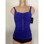 Gottex New. blue ruched tankini top. Size 8. Retails $95 Photo 3