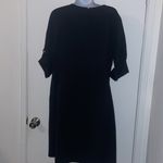 Sharagano  career black shirt dress gold snaps size 14 Photo 5