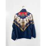 After All 90s Vintage Baroque Print Jacket Womens Blue Track Bomber Jacket Large Photo 2