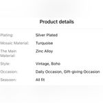 Bohemian Retro Style Silver Color Elastic‎ Women's Turquoise Bracelet Photo 9