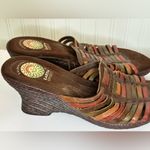 Earth Spirit Brown and Tan Mules with Woven Design Photo 2