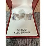 Rachel Ashwell NIB 925 Silver Cubic Zirconia Hoop Half Huggie Earrings Photo 3