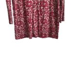 J Jill Top Women XS Rust Tan Crew Neck Long Line Tunic Lace Print Rayon Stretch Red Photo 4