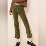Free People  High Time Velvet Kick Flare Pants Olive Army Green size 8 Photo 1