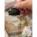 Elementz Sheer Floral Blouse 3/4 Sleeve Button Down Shirt Top Cream Size M Photo 4